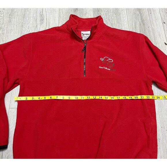 Walt Disney World Pullover Zip Up Sweater Red Christmas Mickey Mouse Medium - Picture 6 of 6